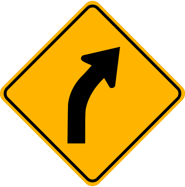 Right Curve Warning Traffic Sign | Western Safety Sign