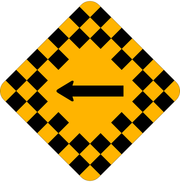 Checkerboard with Arrow Warning Traffic Sign | Western Safety Sign