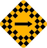 Checkerboard with Arrow Warning Traffic Sign | Western Safety Sign