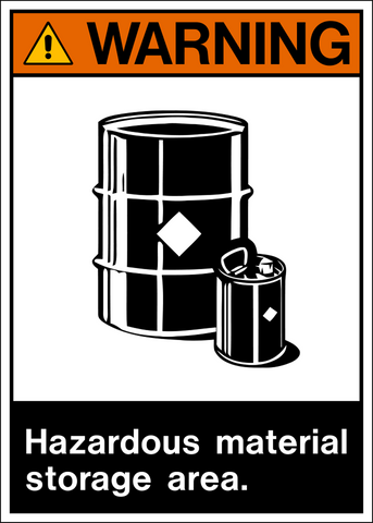 Hazardous Material Storage Area ANSI Warning Sign