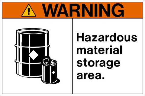 Hazardous Material Storage Area OSHA Warning Sign