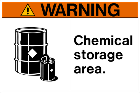 Chemical Storage Area OSHA Warning Sign