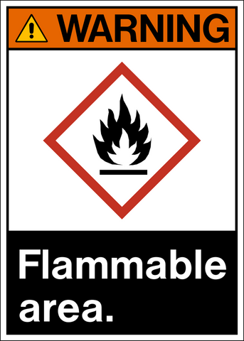 Flammable Area ANSI Warning Sign