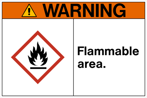 Flammable Area OSHA Warning Sign