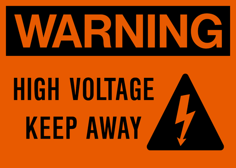 High Voltage Keep Away Warning Sign