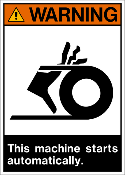 Warning - Machine starts automatically | Western Safety Sign