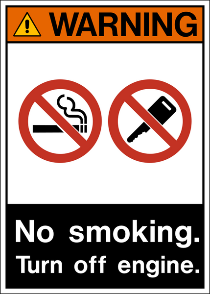 Warning Turn off Engine ANSI Sign | Western Safety Sign