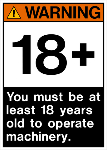 Warning - You must be 18 years old