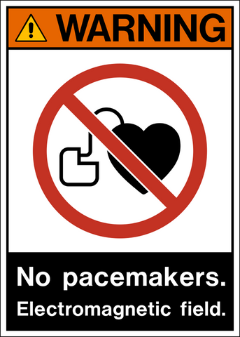 No Pacemakers Electromagnetic Field ANSI Warning Sign