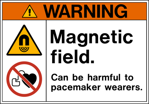 Magnetic Field Harmful to Pacemaker Wearers OSHA Warning Sign