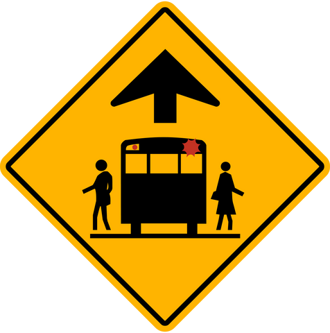 WC-9 - School Bus Stop Ahead