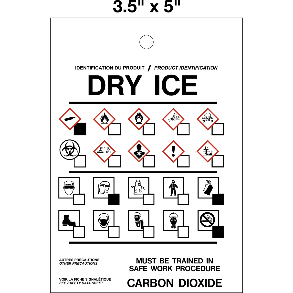 Product Identifier TAG - Dry Ice | Western Safety Sign for Free Printable Dry Ice Label