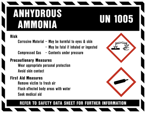 Product Identifier Label - Anhydrous Ammonia