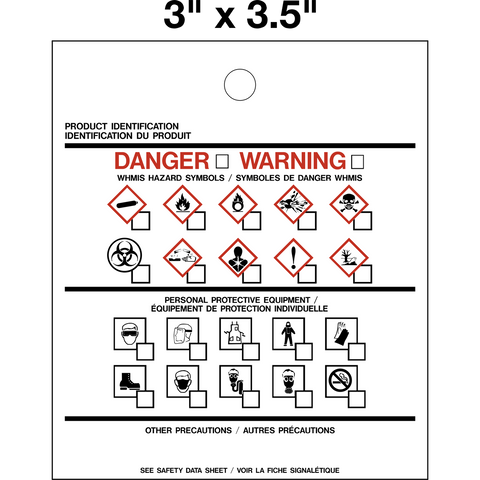 Danger Warning Bilingual Product Identifier WHMIS TAG | Western Safety Sign
