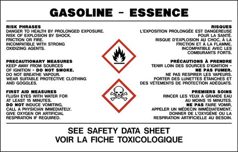 Product Identifier Label - Gasoline Bilingual