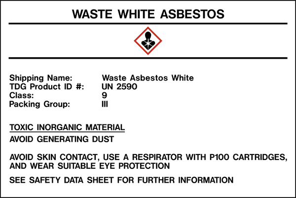 Product Identifier Label - Asbestos | Western Safety Sign