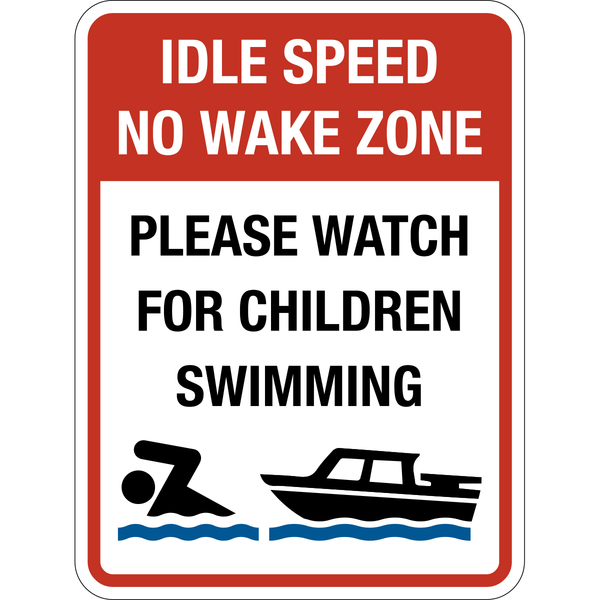 Idle Speed No Wake Zone Boat Sign | Western Safety Sign